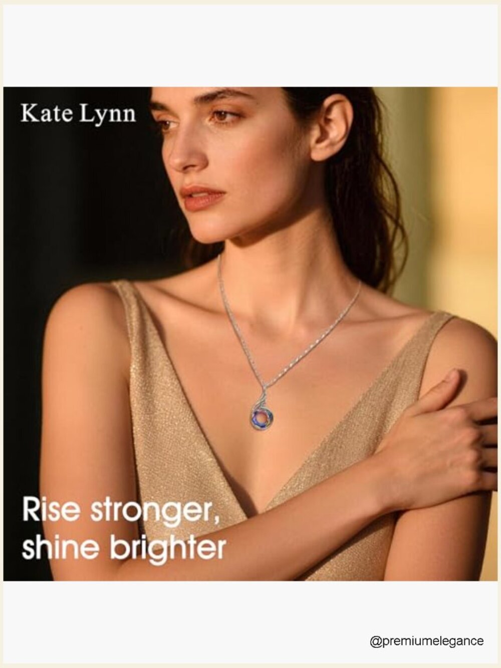 Rise From the Ashes Phoenix Necklace with Austrian Crystals, 18" Chain - Picture 5 of 7